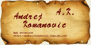 Andrej Komanović vizit kartica